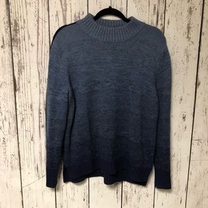 Athleta Ombré Wool Sweater Blue Navy XL